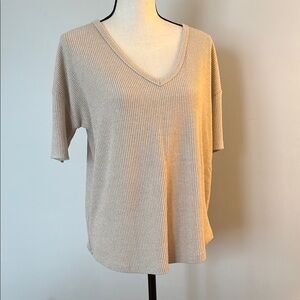 V-Neck Ribbed Knit Top